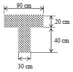  Cho mặt cắt ngang có hình dạng và kích thướt như hình vẽ:  Hãy xác định tọa độ trọng tâm C (xc, yc) của mặt cắt ngang (ảnh 1)