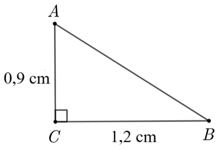 Cho tam giác   A B C   vuông tại   C   có   B C = 1 , 2 c m , A C = 0 , 9 c m .   Tính   sin B + cos B . (ảnh 1)
