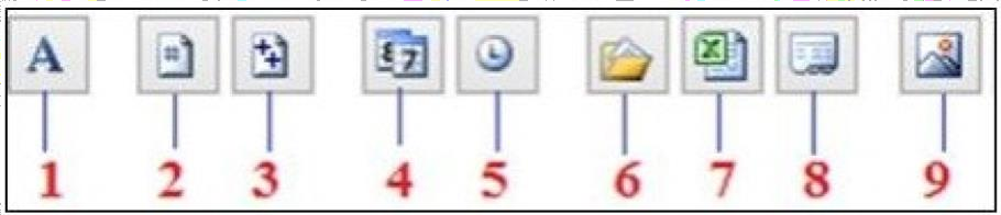  Dựa vào hình trên, trong tab Header/Footer, nếu chọn công cụ 2 thì thực hiện chức năng gì? Hình 4 (ảnh 1)