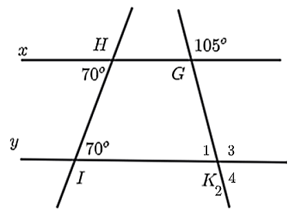Cho hình vẽ dưới đây.Tính số đo góc \(\widehat {{K_1}}\). (ảnh 1)