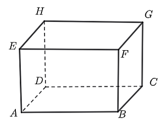 Cho hình hộp chữ nhật   A B C D . E F G H   có   A B = 10 c m .   Khẳng định nào sau đây là đúng? (ảnh 1)