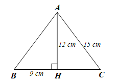 Cho tam giác \(ABC\) có đường cao \(AH.\) Biết \(AC = 15\;\;{\rm{cm}},\,\,AH = 12\;\;{\rm{cm,}}\,\,BH = 9\;\;{\rm{cm}}.\) Hỏi tam giác \(ABC\) là tam giác gì?  A. Tam giác cân.  B. Tam giác vuông.  C. Tam giác cân.  D. Tam giác tù. (ảnh 1)