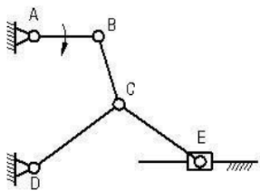  Cho cơ cấu phẳng như hình vẽ. Bậc tự do của cơ cấu là: (ảnh 1)