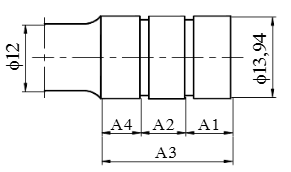  Cho chi tiết như hình. Khi gia công chi tiết, yêu cầu các kích thước như sau: A1 = 20-0,033 A2 = 40-0,025; A3 = 100\(_{ - 0,025}^{ + 0,010}\). Hãy tính dung sai khâu A4? (ảnh 1)