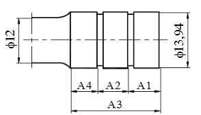  Cho chi tiết như hình. Khi gia công chi tiết, yêu cầu các kích thước như sau: A1 = 20-0,033 A2 = 40-0,025; A3 = 100\(_{ - 0,025}^{ + 0,010}\). Hãy tính kích thước giới hạn nhỏ nhất khâu A4? (ảnh 1)