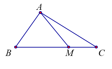 Tam giác  A B C   có   B C = 12  ,   C A = 9  ,   A B = 6  . Trên cạnh   B C   lấy điểm   M   sao cho   B M = 8  . Tính độ dài đoạn thẳng   A M  . (ảnh 1)
