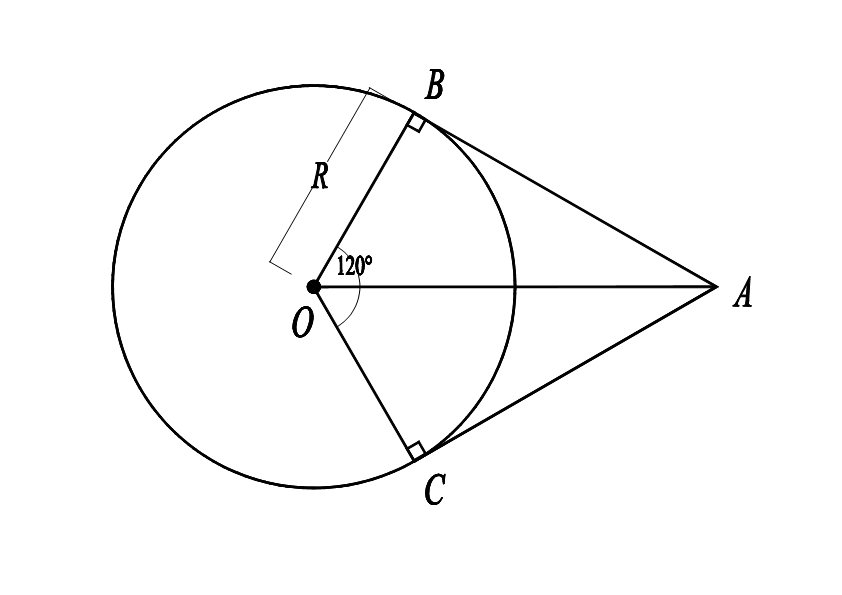 Cho đường tròn \[\left( {O;R} \right)\] và các tiếp tuyến \[AB,AC\] (\[B\] và \[C\] là các tiếp điểm). Biết \[\widehat {BOC} = 120^\circ ,\] độ dài \[OA\] bằng (ảnh 1)