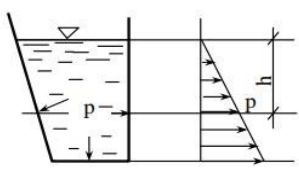Với ρ là khối lượng riêng của chất lỏng (như hình) thì độ lớn áp suất? (ảnh 1)