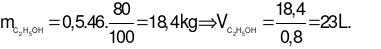 Lên men 45 kg glucose thu được V lít ethyl alcohol (D = 0,8 g/mL) với hiệu suất của quá trình lên men là 80%. Giá trị của V bằng bao nhiêu? (ảnh 4)