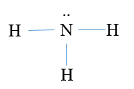 Công thức Lewis của phân tử ammonia là (ảnh 4)