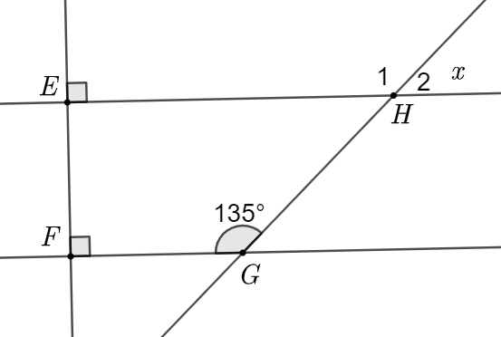 Tìm số đo góc  x  trong hình vẽ bên là (ảnh 2)