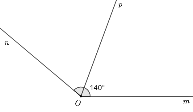 Cho ˆ m O n = 140 ∘ và O p là tia phân giác ˆ m O n . Khi đó, ˆ m O p bằng: (ảnh 1)