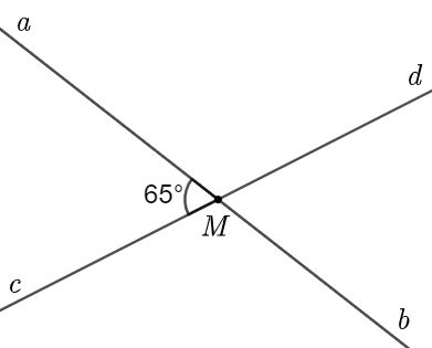 Cho hình vẽ bên. (a) Kể tên các góc kề bù với ˆ a O c . (b) Tính số đo các góc ˆ a O d , ˆ b O c , ˆ b O d . (ảnh 1)