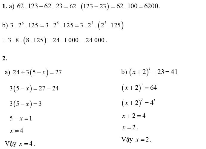 1. Thực hiện phép tính:  (a)  143 . 126 − 143 . 26 (ảnh 1)