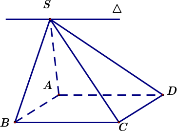 Cho hình chóp  S . A B C D  có đáy  A B C D  là hình bình hành. Gọi  Δ  là giao tuyến của hai mặt phẳng  ( S A D )  và  ( S B C ) . Đường thẳng  Δ  song song với đường thẳng nào dưới đây? (ảnh 1)