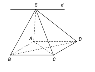 Cho hình chóp S . A B C D có đáy A B C D là hình bình hành. Gọi d là giao tuyến của hai mặt phẳng ( S A D ) và ( S B C ) . Khẳng định nào sau đây đúng? (ảnh 1)
