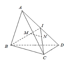 Cho tứ diện A B C D với M , N lần lượt là trọng tâm các tam giác A B D , A C D . Xét các khẳng định sau: (1) M N / / ( A B C ) . (ảnh 1)