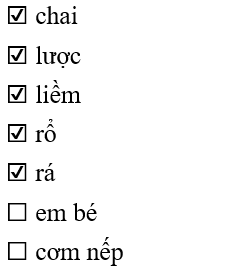 Đâu là các từ chỉ đồ vật:
(ảnh 2)