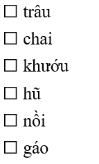 Đâu là các từ chỉ con vật:
 (ảnh 1)