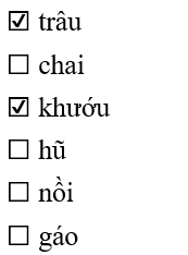 Đâu là các từ chỉ con vật:
 (ảnh 2)