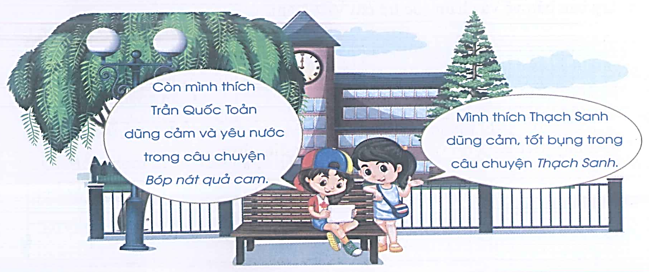Câu hỏi: Em hãy trao đổi với bạn bè những điều thú vị về một câu chuyện em đã đọc.
 (ảnh 1)