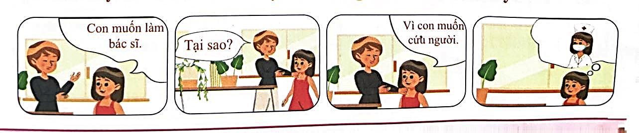 Câu hỏi: Em hãy kể về ước mơ của bạn nhỏ trong bức tranh dưới đây:
 (ảnh 1)