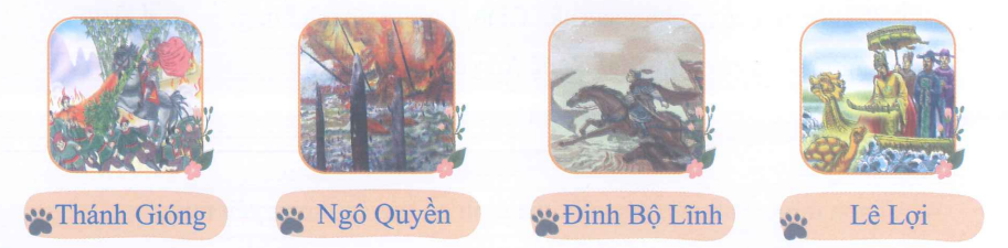 Dựa vào bức tranh dưới đây, em hãy kể câu chuyện về một nhân vật anh hùng lịch sử mà em biết:
 (ảnh 1)