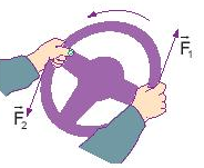 Người lái xe tác dụng hai lực lên vô lăng như hình vẽ. Đây là cặp lực
 (ảnh 1)