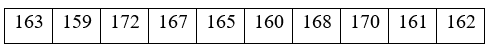 Dạng 2. Trắc nghiệm đúng sai
Trong mỗi ý (a), (b), (c), (d) ở mỗi câu, thí sinh chọn đúng hoặc sai.
Mẫu số liệu sau cho biết chiều cao (đơn vị cm) của một số bạn
 (ảnh 1)