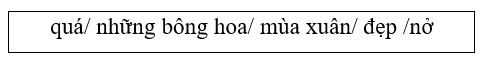 Lựa chọn một số từ ngữ dưới đây và sắp xếp thích hợp để được: (1 điểm)

(a) Một câu kể:
(b) Một câu cảm: (ảnh 1)