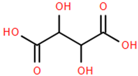 Trái cây chưa chín thường chứa các polycarboxylic acid, tức là các acid có nhiều hơn một nhóm carboxylic trong phân tử. Trong đó, có tartaric acid có công thức cấu tạo như hình bên dưới.

(a) (ảnh 1)