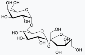 Raffinose là một carbohydrate (hình dưới) có thể được tìm thấy trong đậu , bắp cải, bông cải xanh , măng tây , các loại rau khác và ngũ cốc nguyên hạt. Ở thực vật, raffinose đóng vai trò quan (ảnh 1)