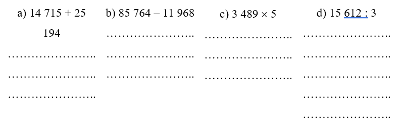 (2 điểm) Đặt tính rồi tính:
(ảnh 1)