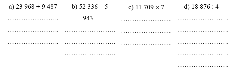 (2 điểm) Đặt tính rồi tính:
(ảnh 1)