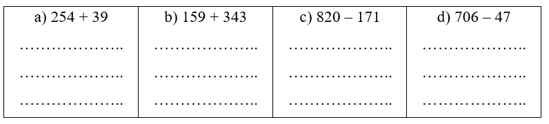 (2 điểm) Đặt tính rồi tính: 
 (ảnh 1)