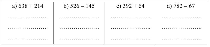 (2 điểm) Đặt tính rồi tính: 
 (ảnh 1)