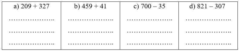 (2 điểm) Đặt tính rồi tính: 
 (ảnh 1)