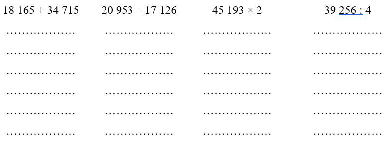 Đặt tính rồi tính. (2 điểm)
 (ảnh 1)
