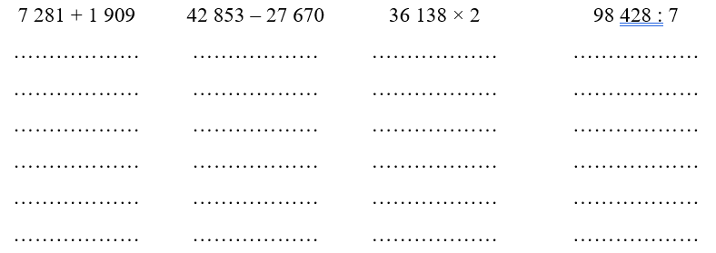 Đặt tính rồi tính. (2 điểm)
 (ảnh 1)