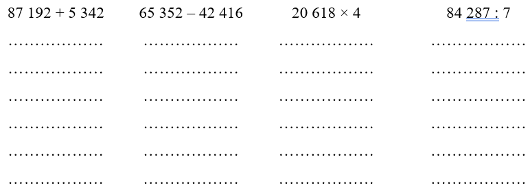 Đặt tính rồi tính. (1 điểm)
 (ảnh 1)