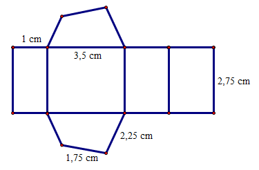Cho tấm bìa như hình bên.
Khi sắp xếp độ dài các cạnh của mặt đáy theo thứ tự từ nhỏ đến lớn, ta được: (ảnh 1)