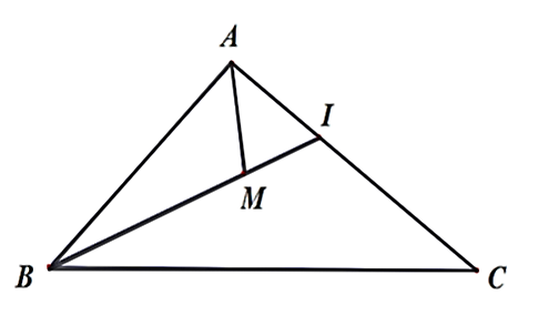 Cho tam giác  Δ A B C  và  M  là một điểm nằm trong tam giác. Gọi  I  là giao điểm của đường thẳng  B M  và cạnh  A C . Khi đó: (ảnh 1)