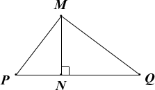 Cho hình vẽ bên. Khoảng cách từ điểm  M  đến đường thẳng  P Q  là độ dài đoạn thẳng (ảnh 1)