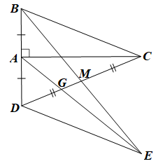 ho tam giác  A B C  vuông tại  A   ( A B < A C ) . Trên tia đối của tia  A B  lấy điểm  D  sao cho  A D = A B .  (a) Chứng minh rằng  Δ C B D  là tam giác cân. (ảnh 1)