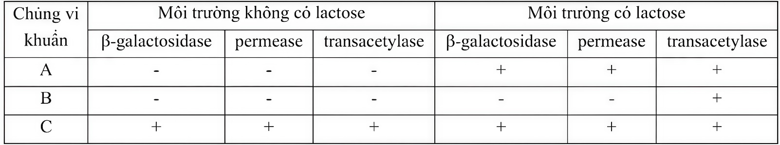 Ở vi khuẩn E.coli kiểu bình thường, sự biểu hiện của gene lacZ (mã hóa ß- galactosidase), gene lacY (mã hóa permease), gene lacA (mã hóa transacetylase) thuộc operon lac phụ thuộc vào sự có m (ảnh 1)