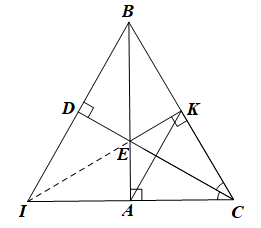 Cho tam giác  A B C  vuông tại  A  có  ˆ C = 60 ∘ . Tia phân giác góc  C  cắt  A B  tại  E . Kẻ  E K  vuông góc với  B C  tại  K .  (a) Chứng minh rằng  Δ A C E = Δ K C E  và  A K ⊥ C E . (ảnh 1)