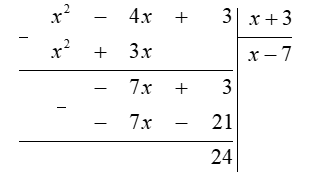 (a) Tìm x biết: 5 x ( 12 x − 7 ) − ( 15 x + 1 ) ( 4 x − 1 ) = − 23 ; (b) Tìm số dư trong phép chia ( x^2 − 4 x + 3 ) : ( x + 3 ) . (ảnh 1)