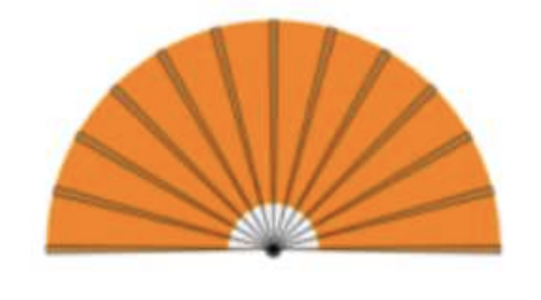 Một chiếc quạt giấy khi xòe ra có dạng nửa hình tròn bán kính 2,2 dm như hình bên. Tính diện tích phần giấy của chiếc quạt, biết rằng khi gấp lại, phần giấy có chiều dài khoảng 1,6 dm (làm tr (ảnh 1)