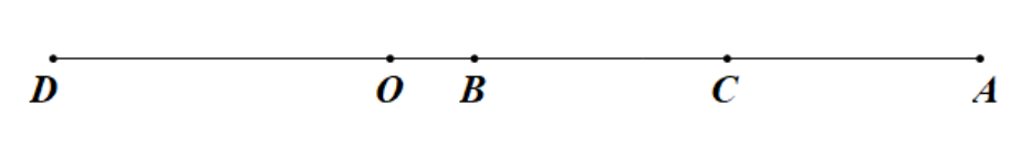 Cho đoạn thẳng  O A = 7 c m , điểm  B  nằm giữa hai điểm  O  và  A  sao cho  O B = 1 c m .  (a) Tính độ dài đoạn thẳng  B A .  (b) Vẽ điểm  C  là trung điểm đoạn thẳng (ảnh 1)
