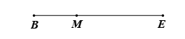 Cho điểm  M  nằm giữa hai điểm  B  và  E . Khẳng định nào sau đây đúng? (ảnh 1)